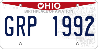 OH license plate GRP1992