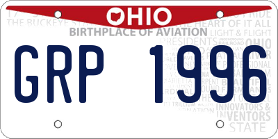 OH license plate GRP1996