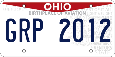 OH license plate GRP2012