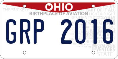 OH license plate GRP2016