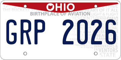 OH license plate GRP2026