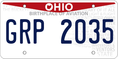 OH license plate GRP2035