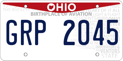 OH license plate GRP2045