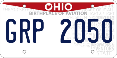 OH license plate GRP2050