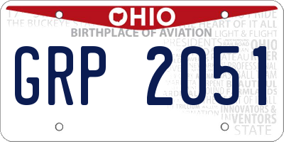 OH license plate GRP2051