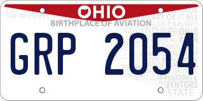 OH license plate GRP2054