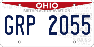 OH license plate GRP2055