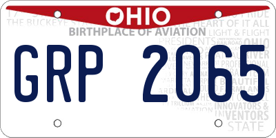 OH license plate GRP2065