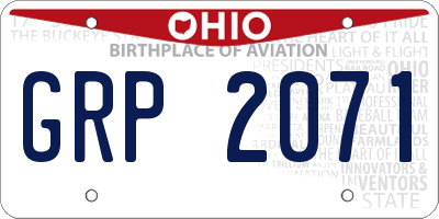 OH license plate GRP2071