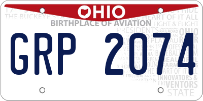 OH license plate GRP2074