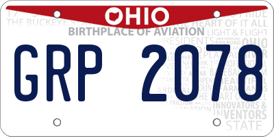 OH license plate GRP2078