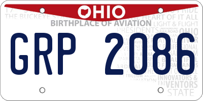 OH license plate GRP2086