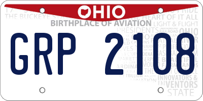 OH license plate GRP2108