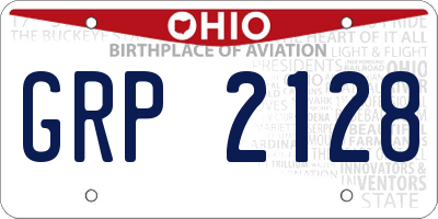 OH license plate GRP2128