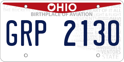 OH license plate GRP2130