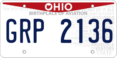 OH license plate GRP2136