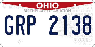 OH license plate GRP2138