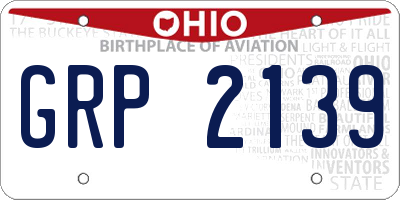 OH license plate GRP2139