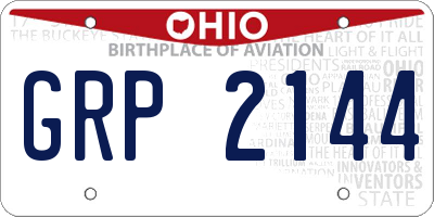 OH license plate GRP2144