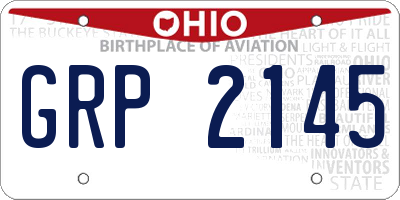 OH license plate GRP2145