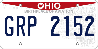OH license plate GRP2152