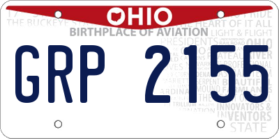 OH license plate GRP2155