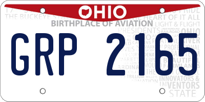 OH license plate GRP2165