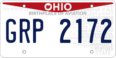 OH license plate GRP2172
