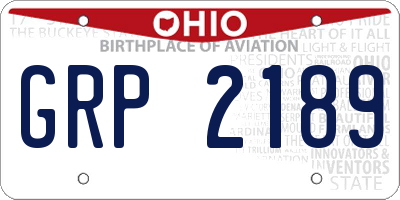 OH license plate GRP2189