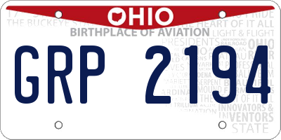 OH license plate GRP2194