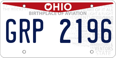 OH license plate GRP2196