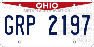 OH license plate GRP2197