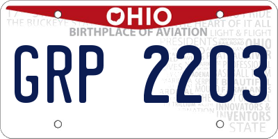 OH license plate GRP2203