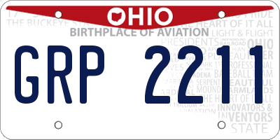 OH license plate GRP2211