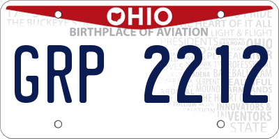 OH license plate GRP2212