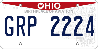 OH license plate GRP2224