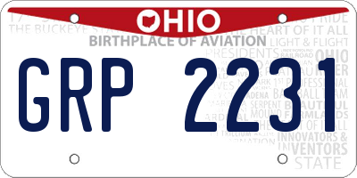 OH license plate GRP2231