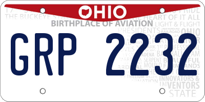 OH license plate GRP2232