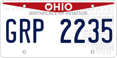 OH license plate GRP2235