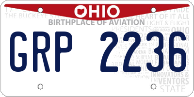 OH license plate GRP2236