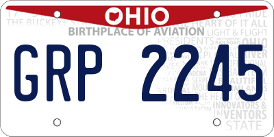 OH license plate GRP2245