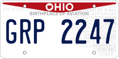 OH license plate GRP2247