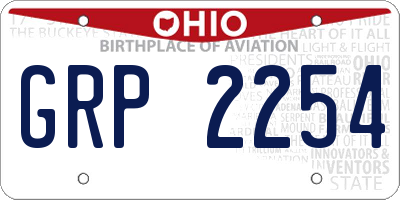 OH license plate GRP2254