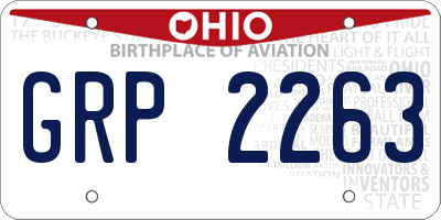 OH license plate GRP2263
