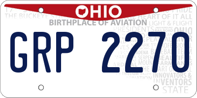 OH license plate GRP2270