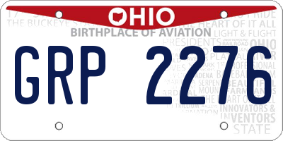 OH license plate GRP2276