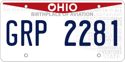 OH license plate GRP2281