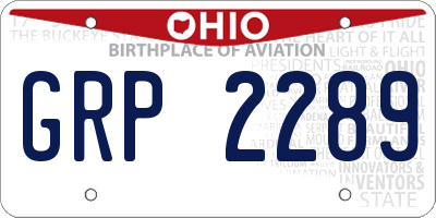 OH license plate GRP2289