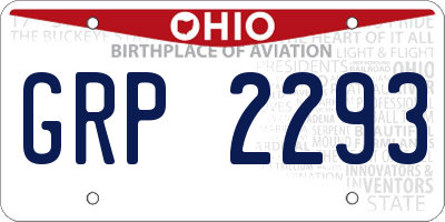OH license plate GRP2293