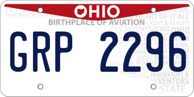 OH license plate GRP2296